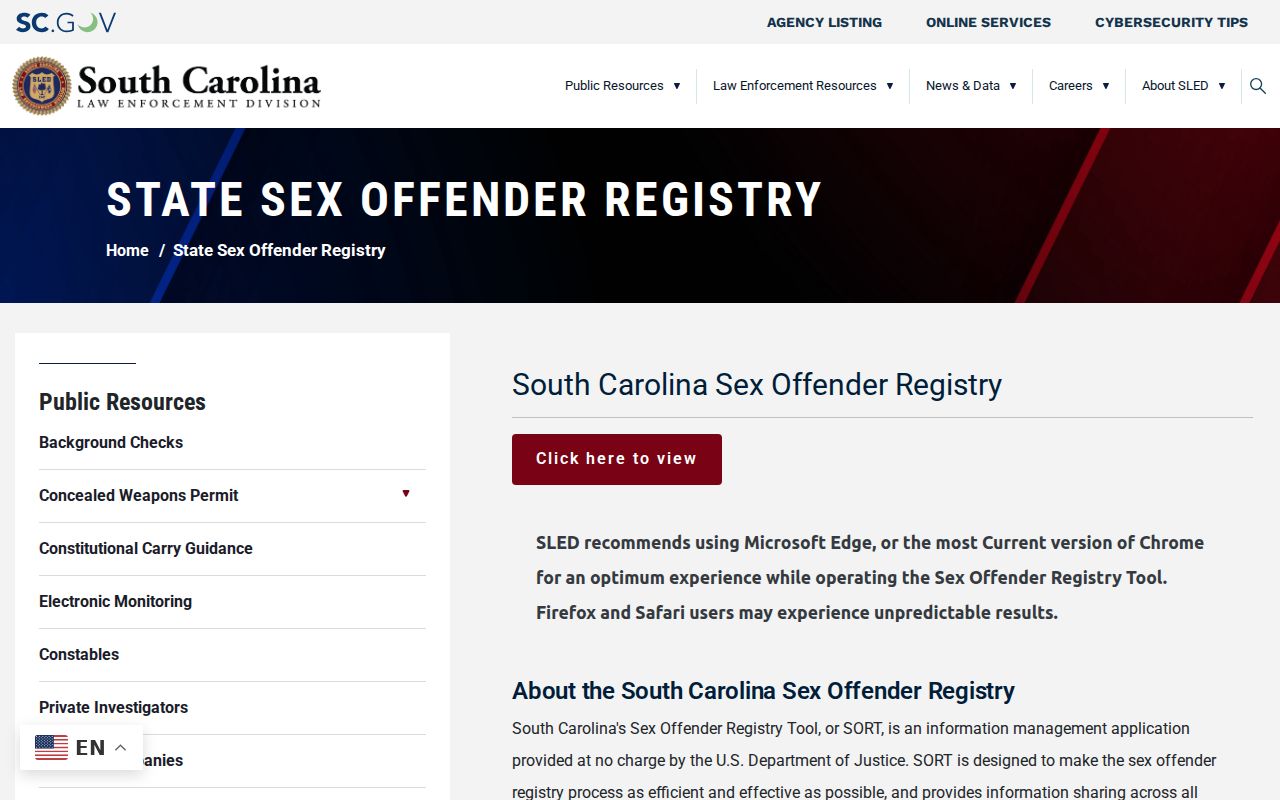 Orangeburg County sex offender registration tier and removal guidance